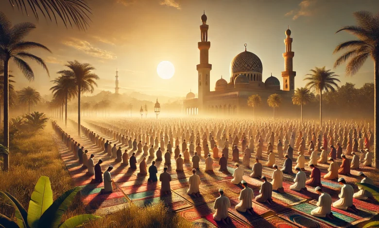 الساعة كم موعد وقت صلاة عيد الفطر في الباحة والمجاردة 2025 / 1446