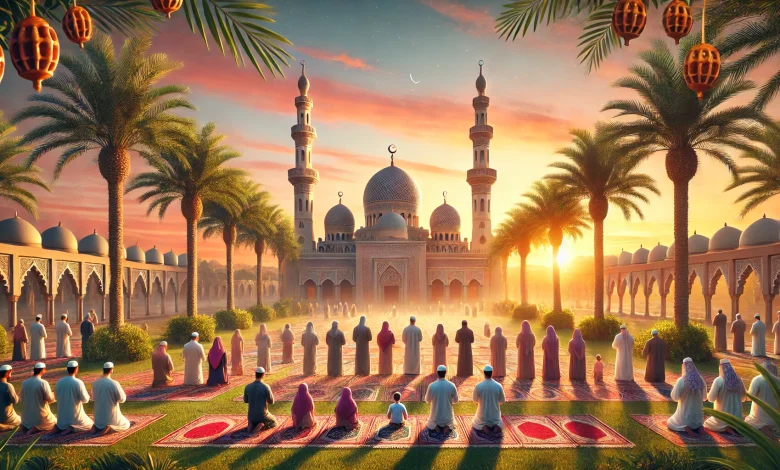 الساعة كم موعد توقيت صلاة عيد الفطر في دبي 2025/ 1446