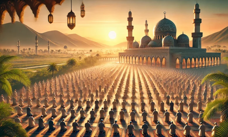 أي ساعة وقت صلاة عيد الفطر في أمريكا 2025 / 1446