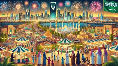 عروض الألعاب النارية في عيد الفطر 2025